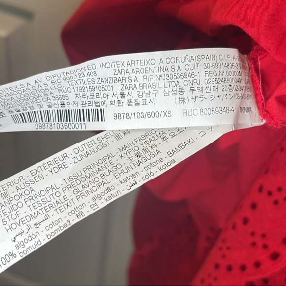 Zara Red Tiered Ruffled Maxi Dress for Wedding Guest - Picture 4 of 11